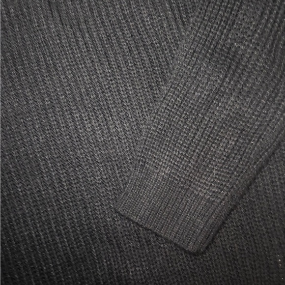 Black Cold Shoulder Ribbed Sweater - Picture 3 of 4